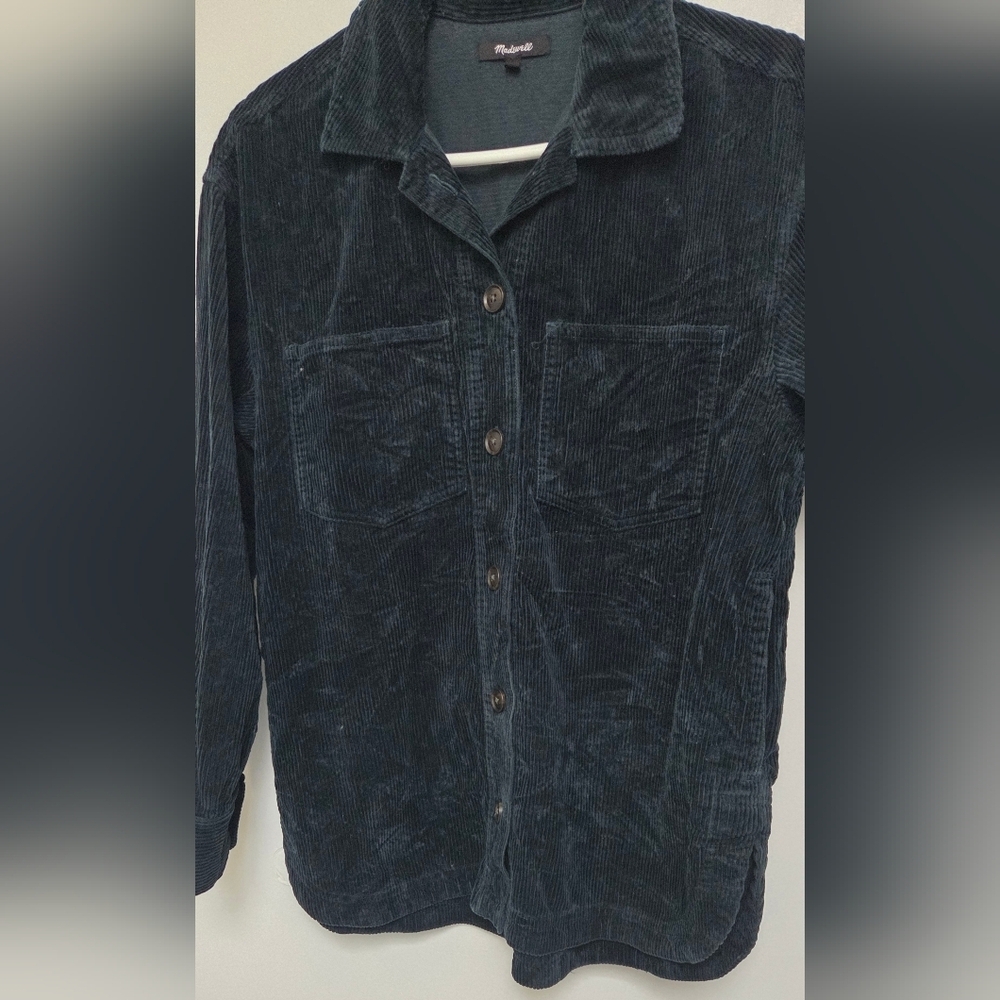Madewell Emerald Sz S Corduroy Kentwood Oversized Shirt-Jacket - Picture 5 of 11